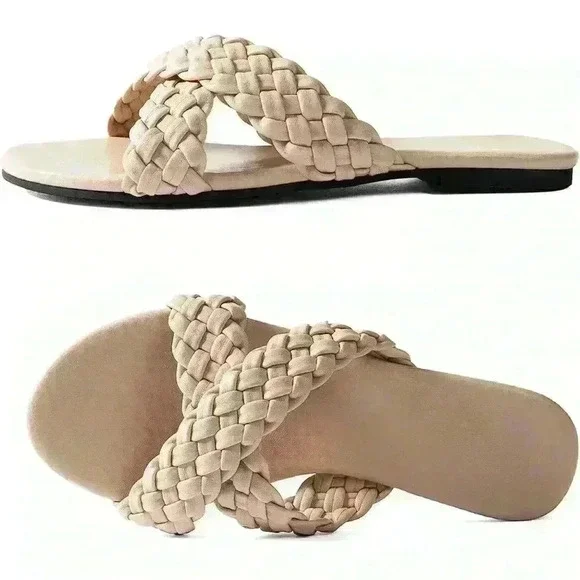 Weave cream braided sandal - Picture 2 of 2